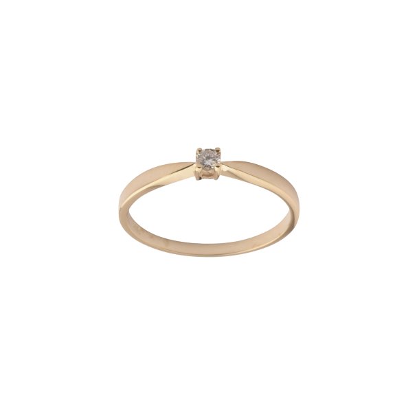 L&G Ring 14 karat guld 4 greb med 0,14 ct WSI brillant str. 54