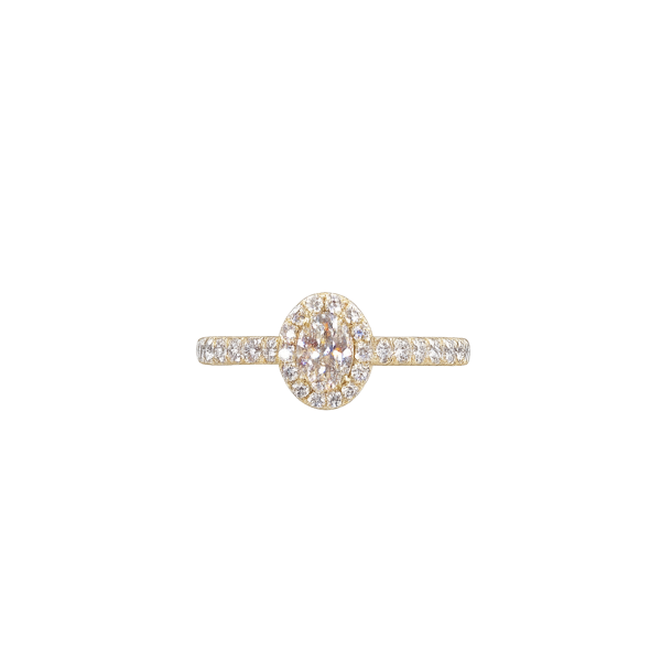 L&G ring i 14 karat guld ELEGANCE med oval brillant