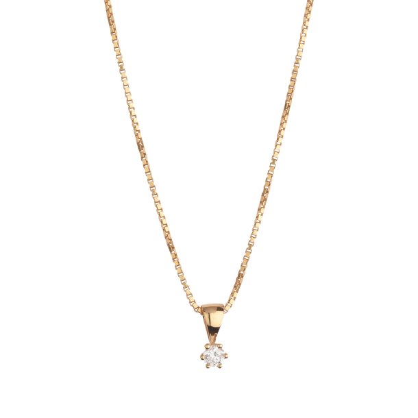 Brillant vedh�ng i r�dguld fra L&G