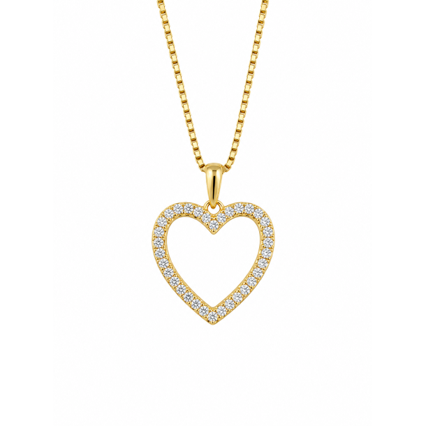 L&G 14 karat hjertevedh�ng med brillanter 0,13 ct WSI forgyldt k�de