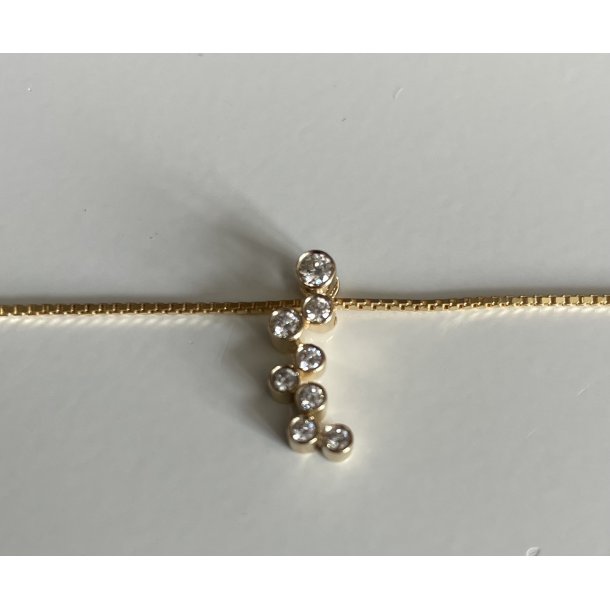 L&G Dots vedh�ng i guld med diamanter