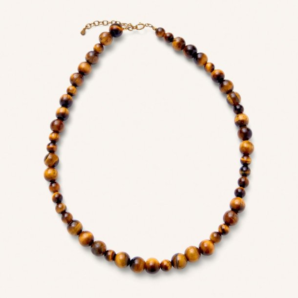 Earth halsk�de i forgyldt s�lv og tiger�je fra Pernille Corydon