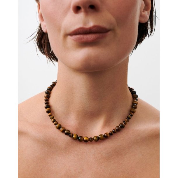 Earth halsk�de i forgyldt s�lv og tiger�je fra Pernille Corydon