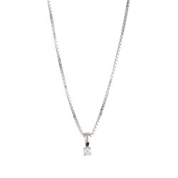 Vedhng i hvidguld med brillant 4 greb og slvkde fra L&G