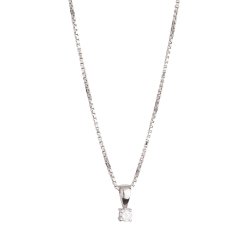 Vedhng i hvidguld med brillant 4 greb og slvkde fra L&G