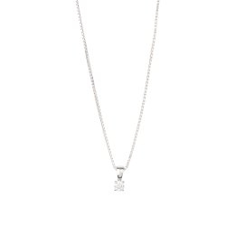 Vedhng i hvidguld med brillant 4 greb og slvkde fra L&G