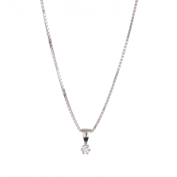 Vedhng i hvidguld med brillant 6 greb fra L&G