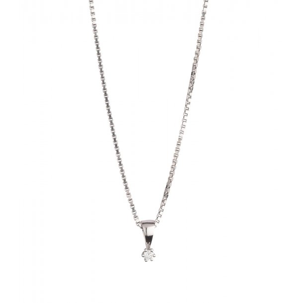 Vedhng i hvidguld med brillant 6 greb fra L&G