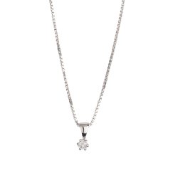 Vedhng i hvidguld med brillant 6 greb fra L&G