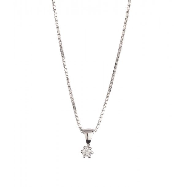 Vedhng i hvidguld med brillant 6 greb fra L&G