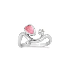 Rabinovich Pink Willow ring i s�lv med pink topas og zirkoner