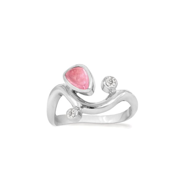 Rabinovich Pink Willow ring i s�lv med pink topas og zirkoner