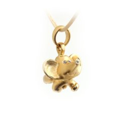 Baby Elefant vedh�ng i guld med diamanter fra Per Borup