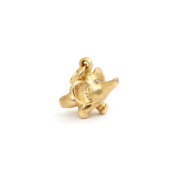 Baby Elefant vedh�ng i guld med diamanter fra Per Borup