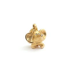 Baby Elefant vedh�ng i guld med diamanter fra Per Borup