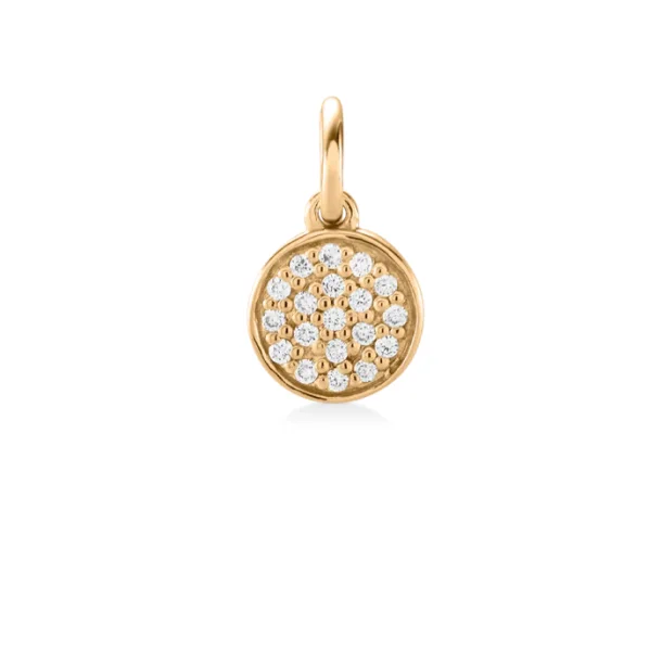 Rock Classic Round vedh�ng i guld med diamanter fra Ro Copenhagen