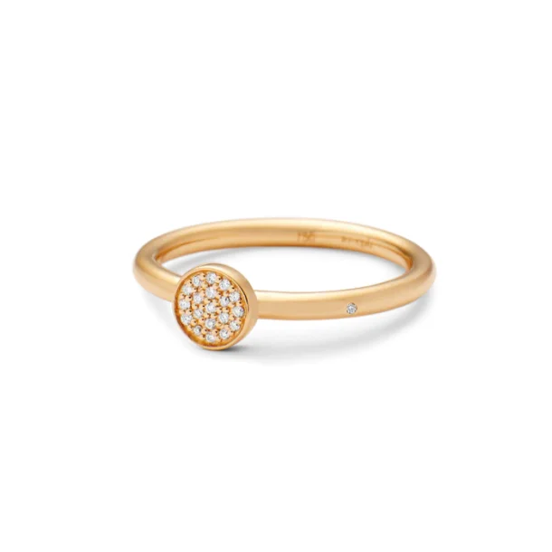Rock Classic Round ring i guld med diamanter fra Ro Copenhagen