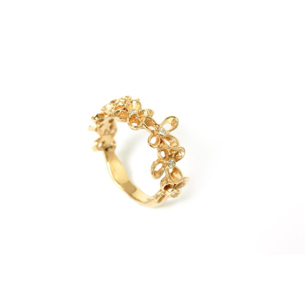 Violina ring, smal, i guld m. diamanter fra Per Borup Design