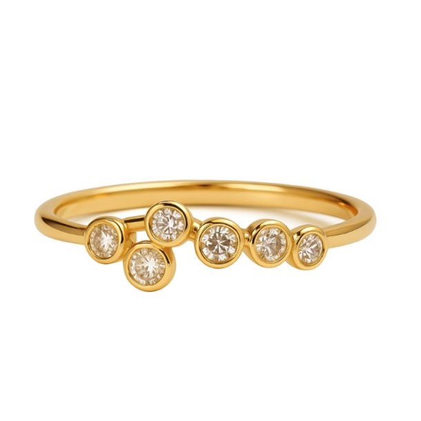 L&G Dots ring i guld med diamanter
