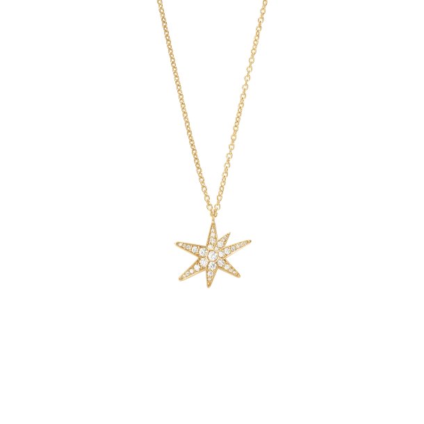 Funky Stars Collier i guld med diamanter fra OLE LYNGGAARD COPENHAGEN