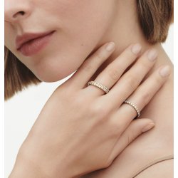 Signature ring, stor, i 18 kt. guld med diamanter fra Georg Jensen