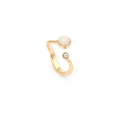 Ophelia ring, stor, i guld m. opal og diamant fra Per Borup Design