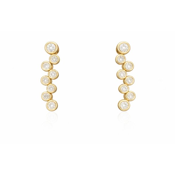 L&G Dots �restikker i guld med diamanter