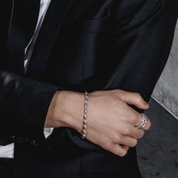 Reflect armbnd, sm led, i slv fra Georg Jensen