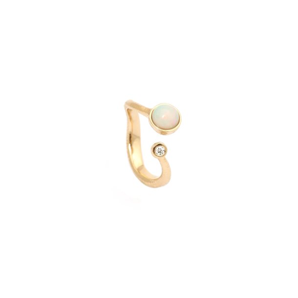 Ophelia ring, stor, i guld m. opal og diamant fra Per Borup Design
