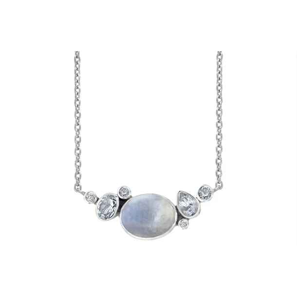 Rabinovich Blue Moon s�lvvedh�ng med m�nesten, topas og zirkon