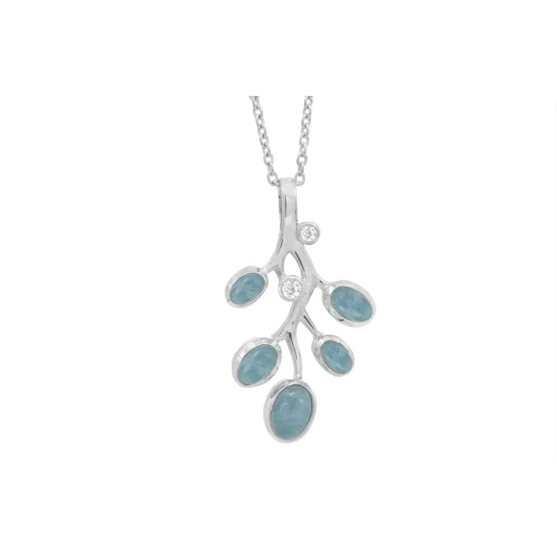 Rabinovich Azure S�lvcollier med aquamariner og zirkon