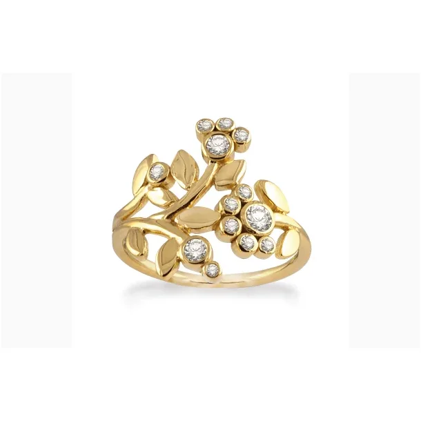 Rabinovich Adorable Lace ring s�lv forgyldt med zirkonia str. 58