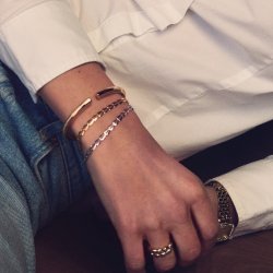 Heartbeat armb�nd i forgyldt s�lv fra Sif Jakobs