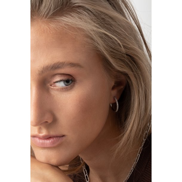 Ellera X-Grande creoler i slv med zirkoner fra Sif Jakobs