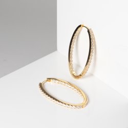 Ellisse Medio creoler i forgyldt slv med zirkoner fra Sif Jakobs