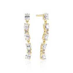 Ellera Ovale Sette reringe i forgyldt slv med zirkoner fra Sif Jakobs