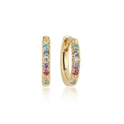 Ellera Medio creoler i forgyldt slv med multifarvede zirkoner fra Sif Jakobs