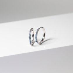 Ellera Grande creoler i slv med bl zirkoner fra Sif Jakobs