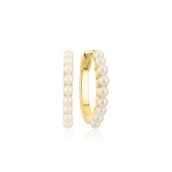 Ellera Perla Grande creoler i forgyldt slv med perler fra Sif Jakobs