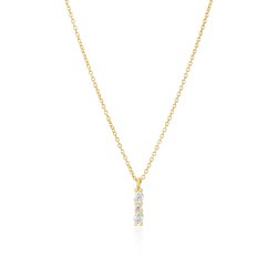 Ellera Ovale Piccolo halskde i forgyldt slv med zirkoner fra Sif Jakobs