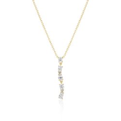 Ellera Ovale Lungo halskde i forgyldt slv med zirkoner fra Sif Jakobs
