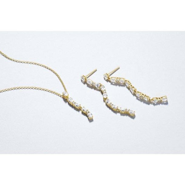 Ellera Ovale Tredici reringe i forgyldt slv med zirkoner fra Sif Jakobs