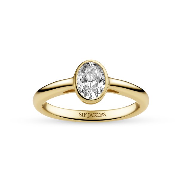 Sardinien Ovale Piccolo ring i forgyldt s�lv fra Sif Jakobs
