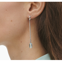 Georg Jensen Vivianna �reringe s�lv med bl� topas 