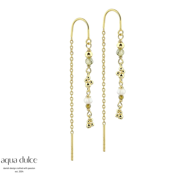 Aqua Dulce Aya Olive �reh�nger s�lv forgyldt med jade