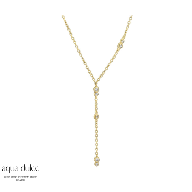 Aqua Dulce Whisper Pure y-k�de s�lv forgyldt med zirkonia