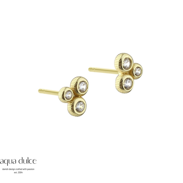 Aqua Dulce Whisper Dot �restik s�lv forgyldt med zirkonia