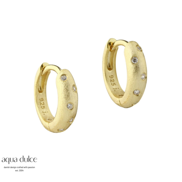 Aqua Dulce Dreamlit Hoop 20 mm s�lv forgyldt creol med zirkonia