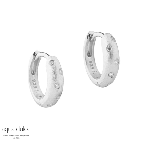 Aqua Dulce Dreamlit Hoop 20 mm s�lv creol med zirkonia