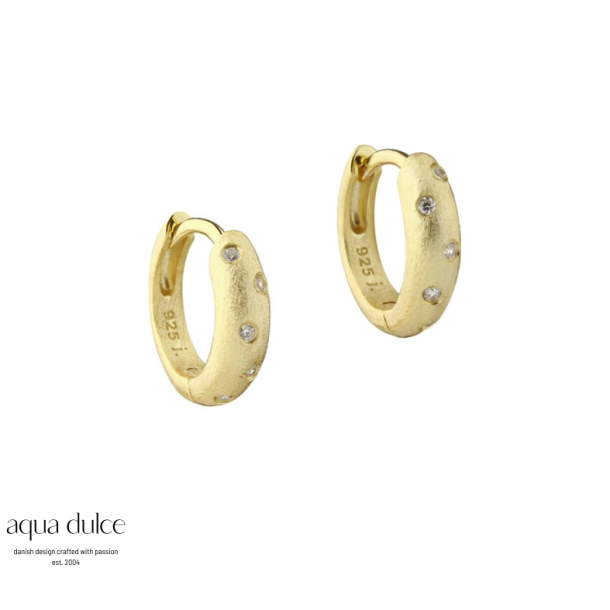 Aqua Dulce Dreamlit Hoop 16 mm s�lv forgyldt med zirkonia